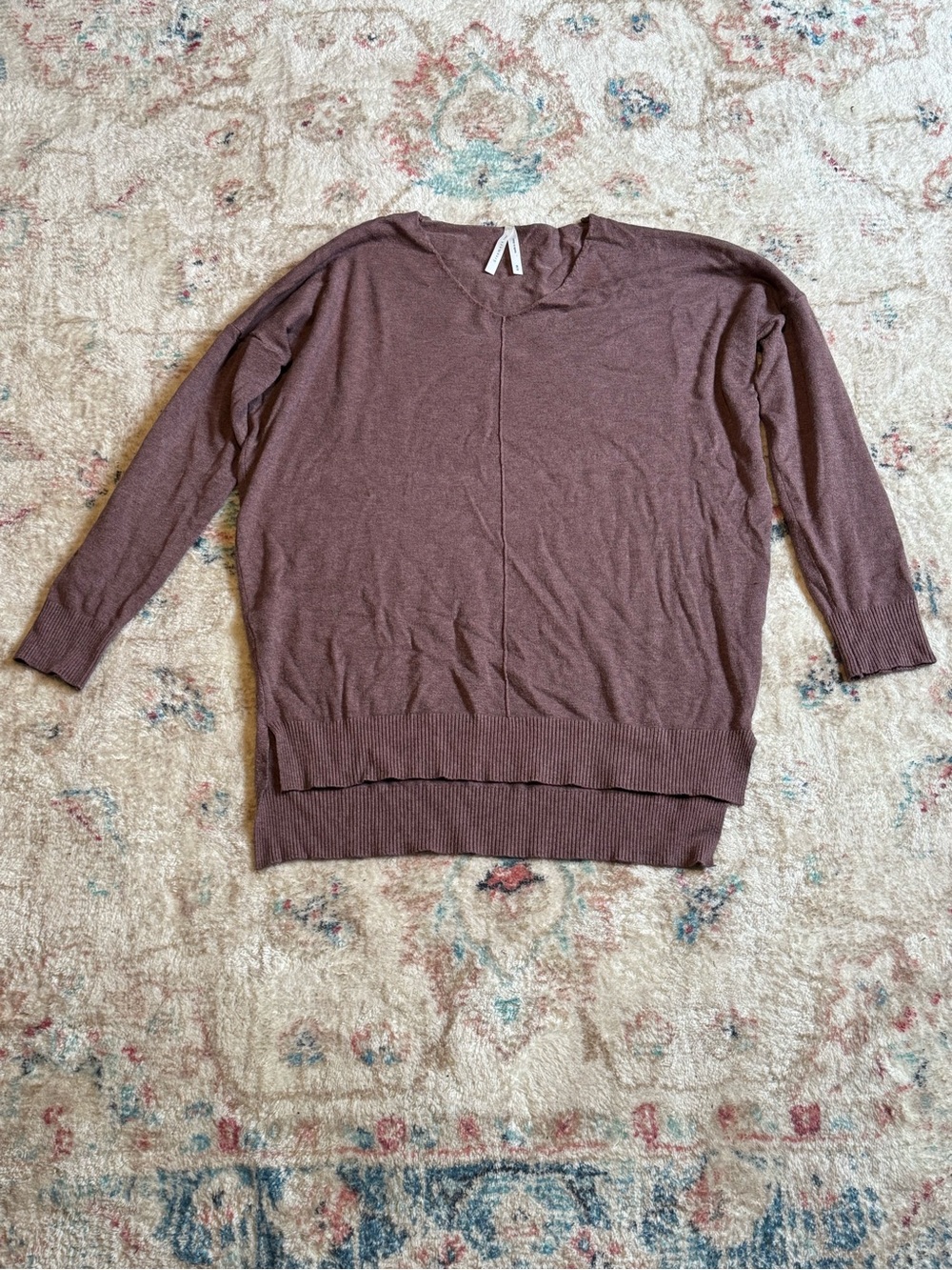 debut Cozy Dusty Rose V-Neck Sweater